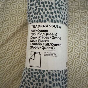 IKEA TRÄDKRASSULA Duvet Cover - Blue and White